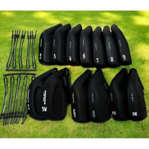13 Castle Bay Golf Club Iron 2 3 4 6 7 8 9 PW Headcovers SW & 2 Oversized Rubber
